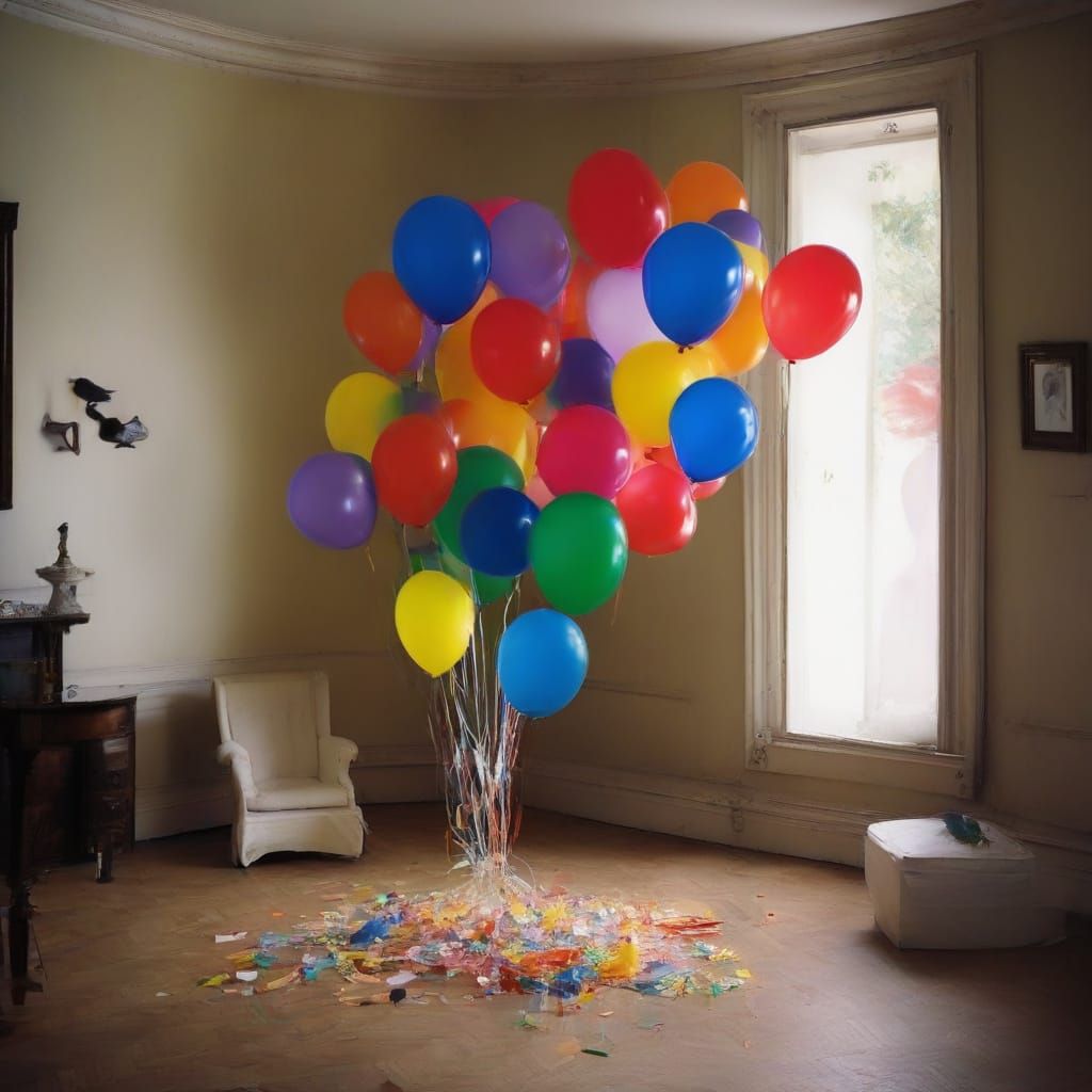 Surreal Dreamscape of a Haunted Birthday Party