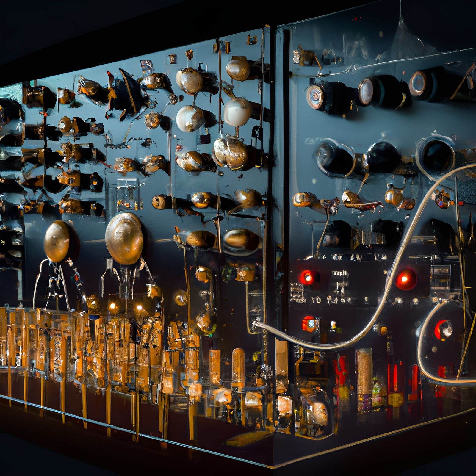 Modular Synthesizer with Glowing Valves and Cables