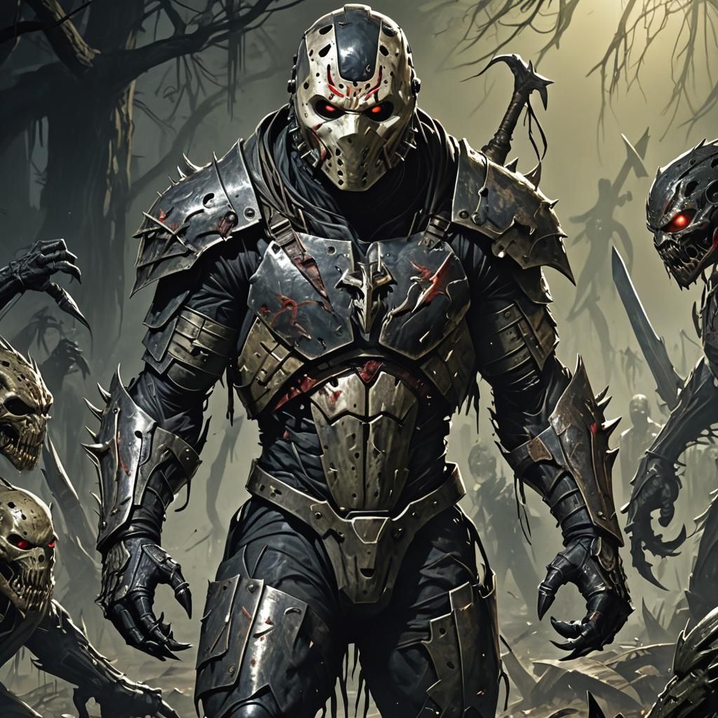 Monstrous Armored Figure Stalks in Shadows