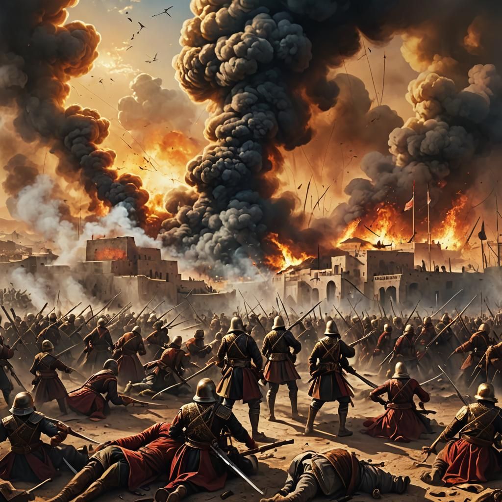 Ottoman and Egyptian Armies Clash in Baroque Painting