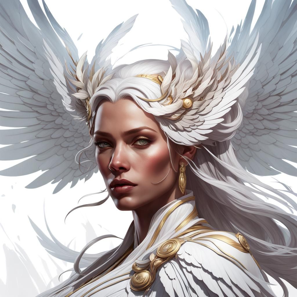 Majestic White Maleficent Portrait in Hyperdetailed Style