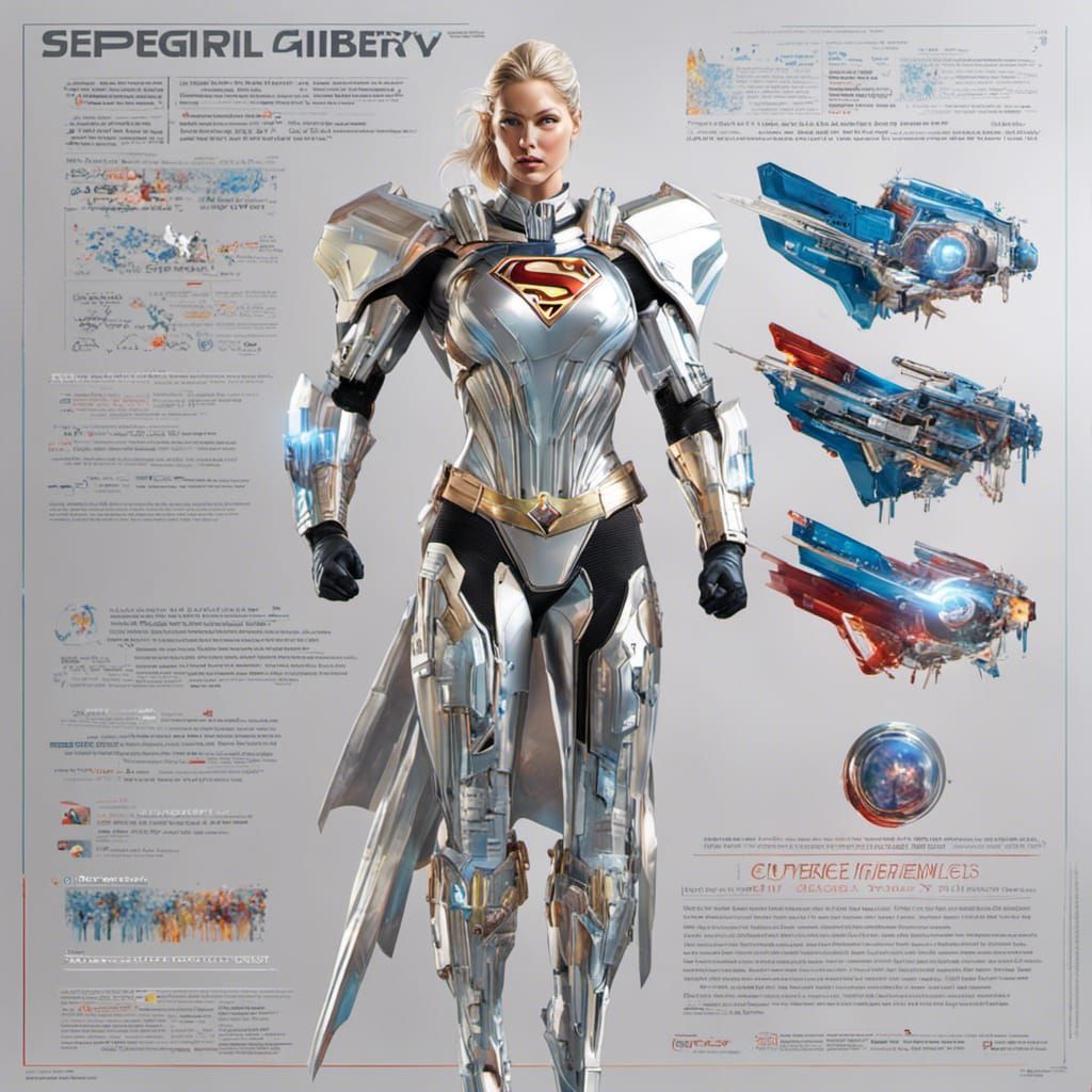 Holographic Supergirl in John Berkey Style