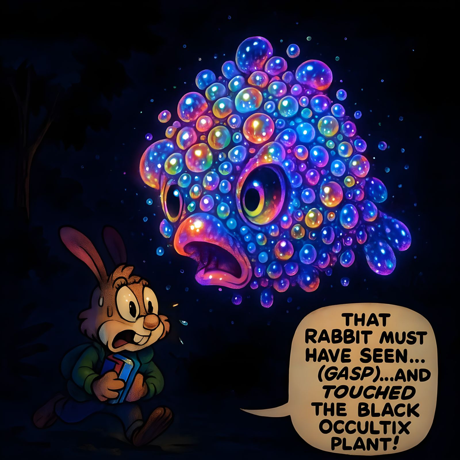 Opalescent Dewdrop Tumor: A Bioluminescent Illusion