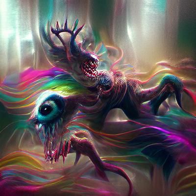 Sinister Psychedelic Creature in Fantasy Art Style