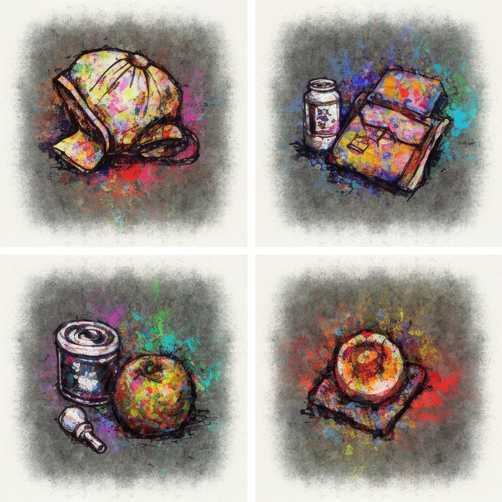 Abstract Ink Paintings of Random Objects in Sfumato Style