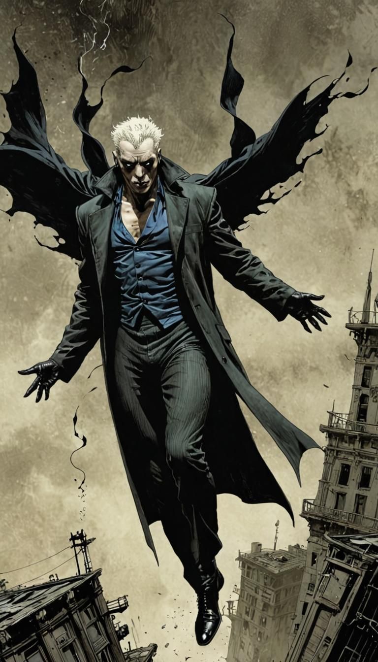 Sandman in Manic Dreams: A Comic Book Illustration