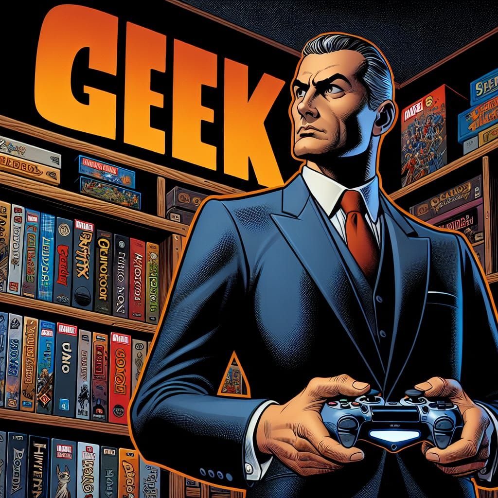 The Gamer Godfather in Comic Book Style