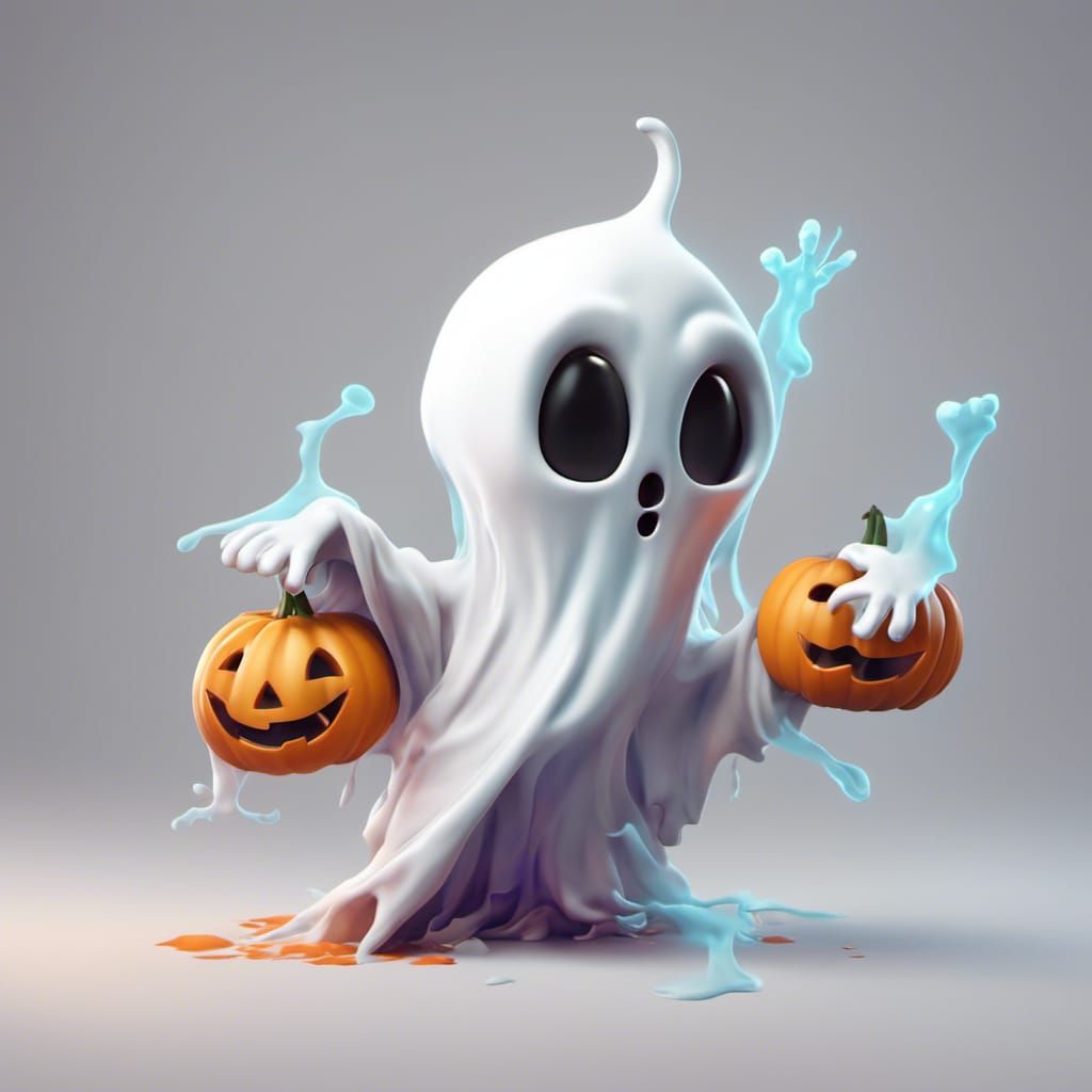 Cute 3D Halloween Ghost Dabbing