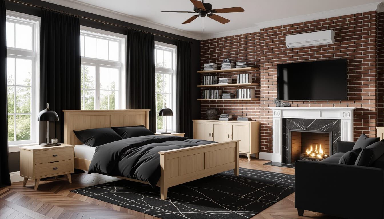 Luxurious Victorian Bedroom with Cinematic Wide-Angle View