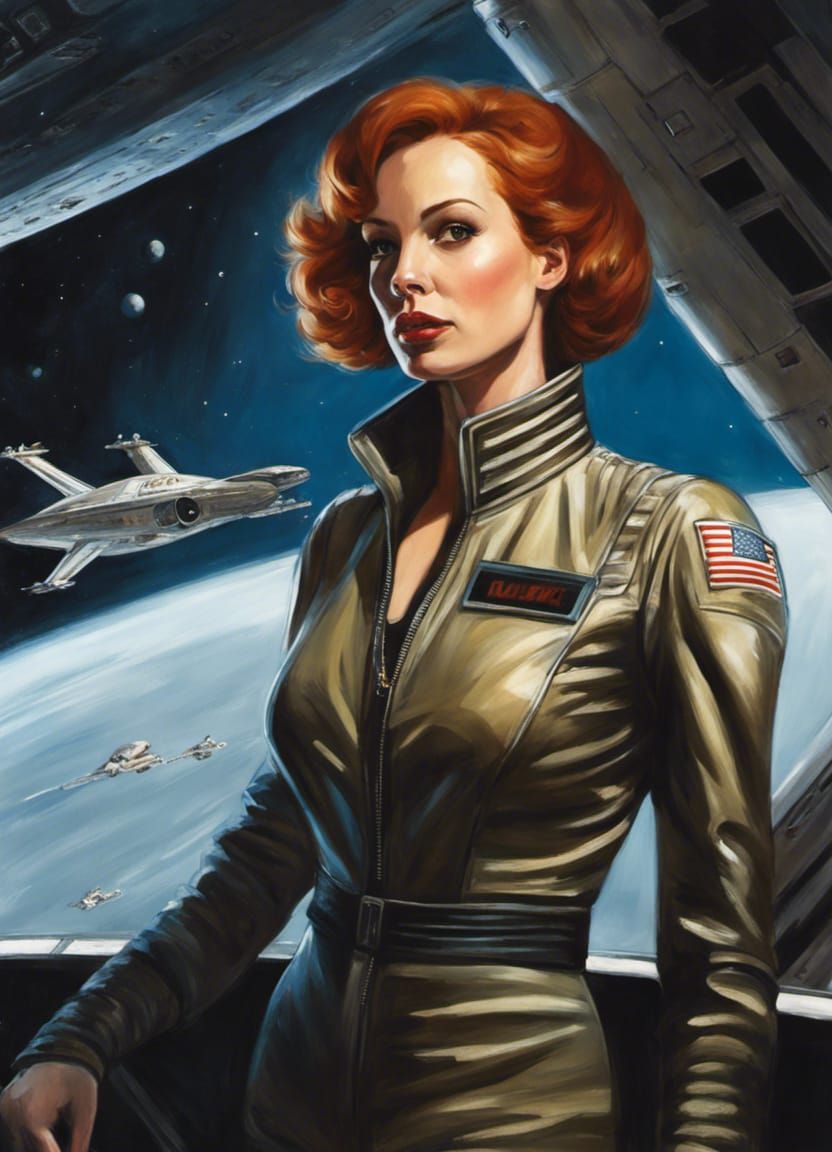 Starfighter Pilot Portrait in Jim Burns Style