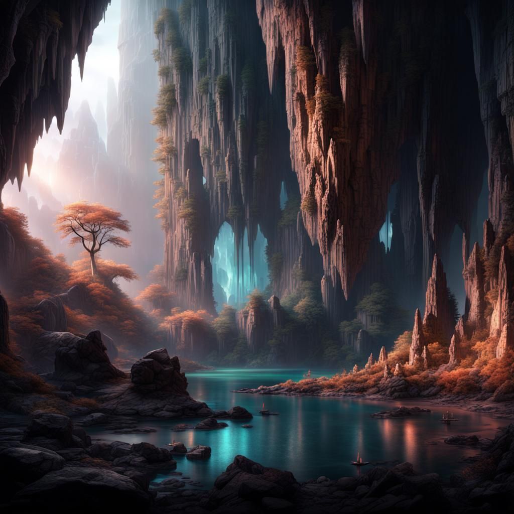Epic Crystal Cave: Digital Matte Painting