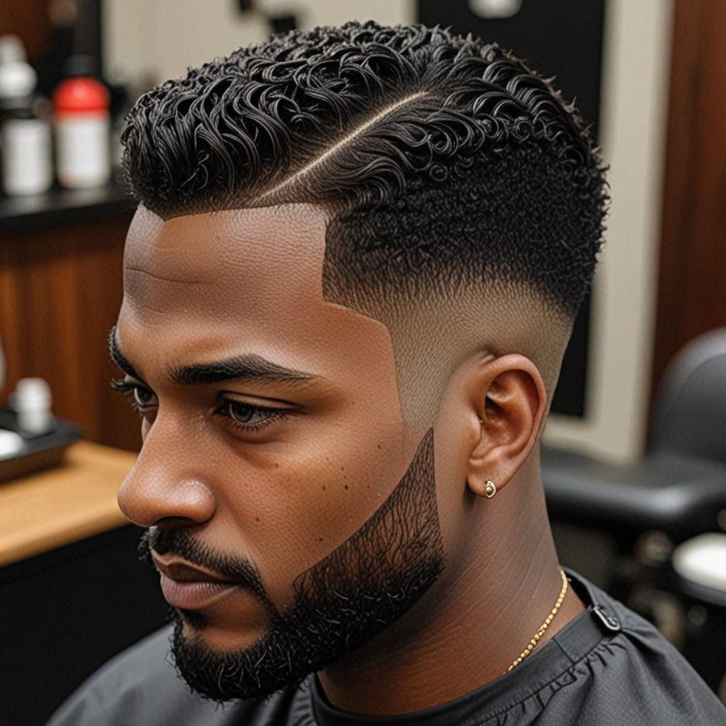 Low Fade Hairstyle in a Vibrant Portrait