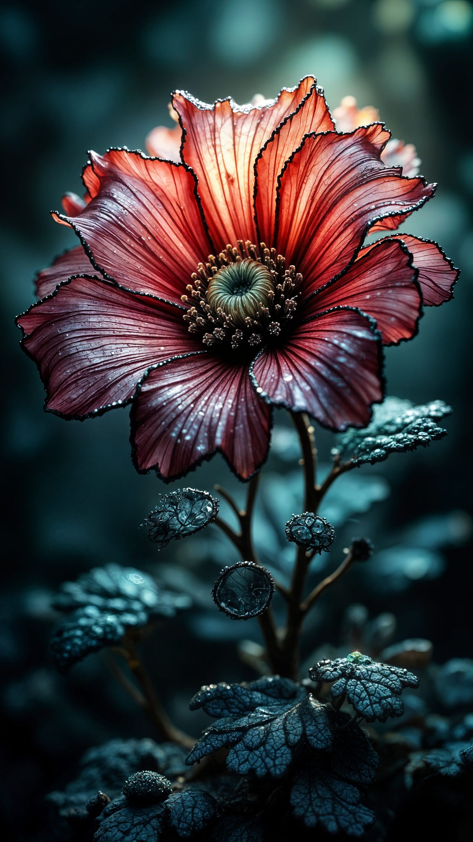 Alien Bloom: Molten Glass Petals in Surreal Style