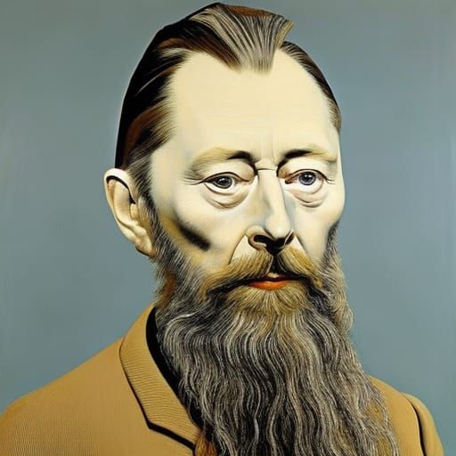 Thom Yorke Portrait in Lucian Freud Style