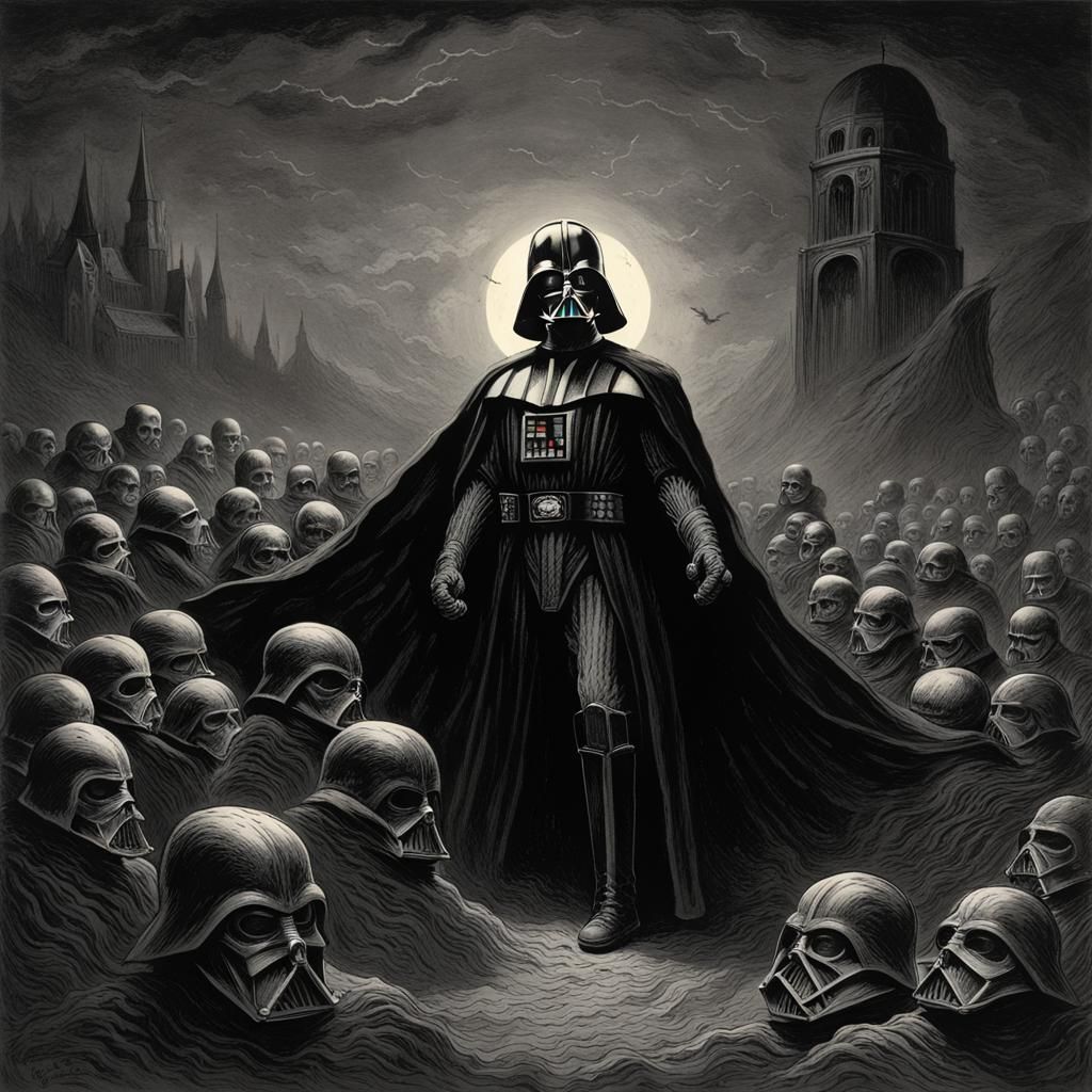 Darth Vader's Horror Nightmare: Doré and Rutkowski Styles