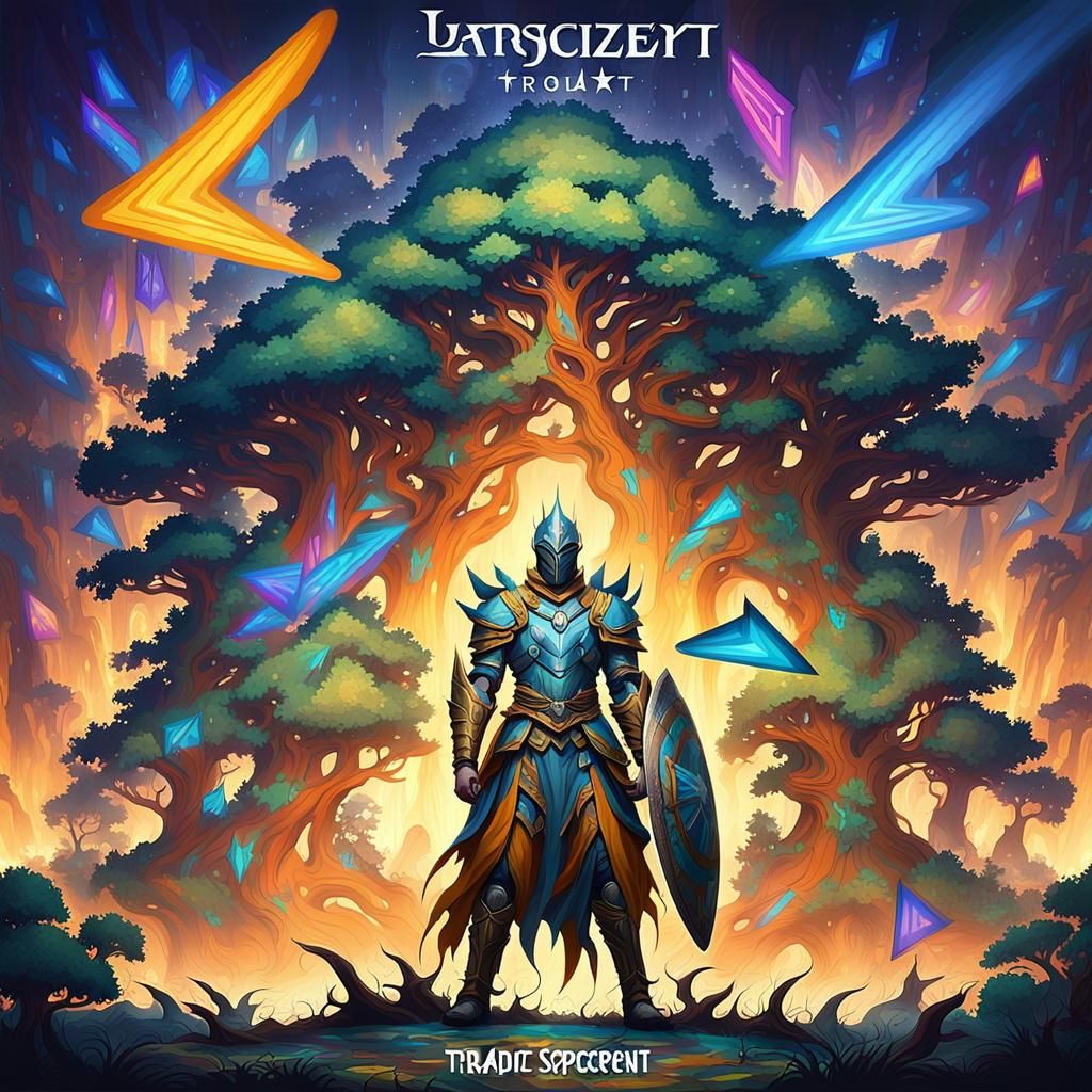 Ornate Warrior in Mystical Forest: Fantasy Illustration