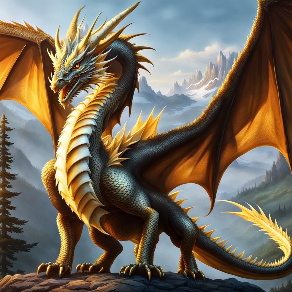 Luminescent White Dragon with Golden Eyes