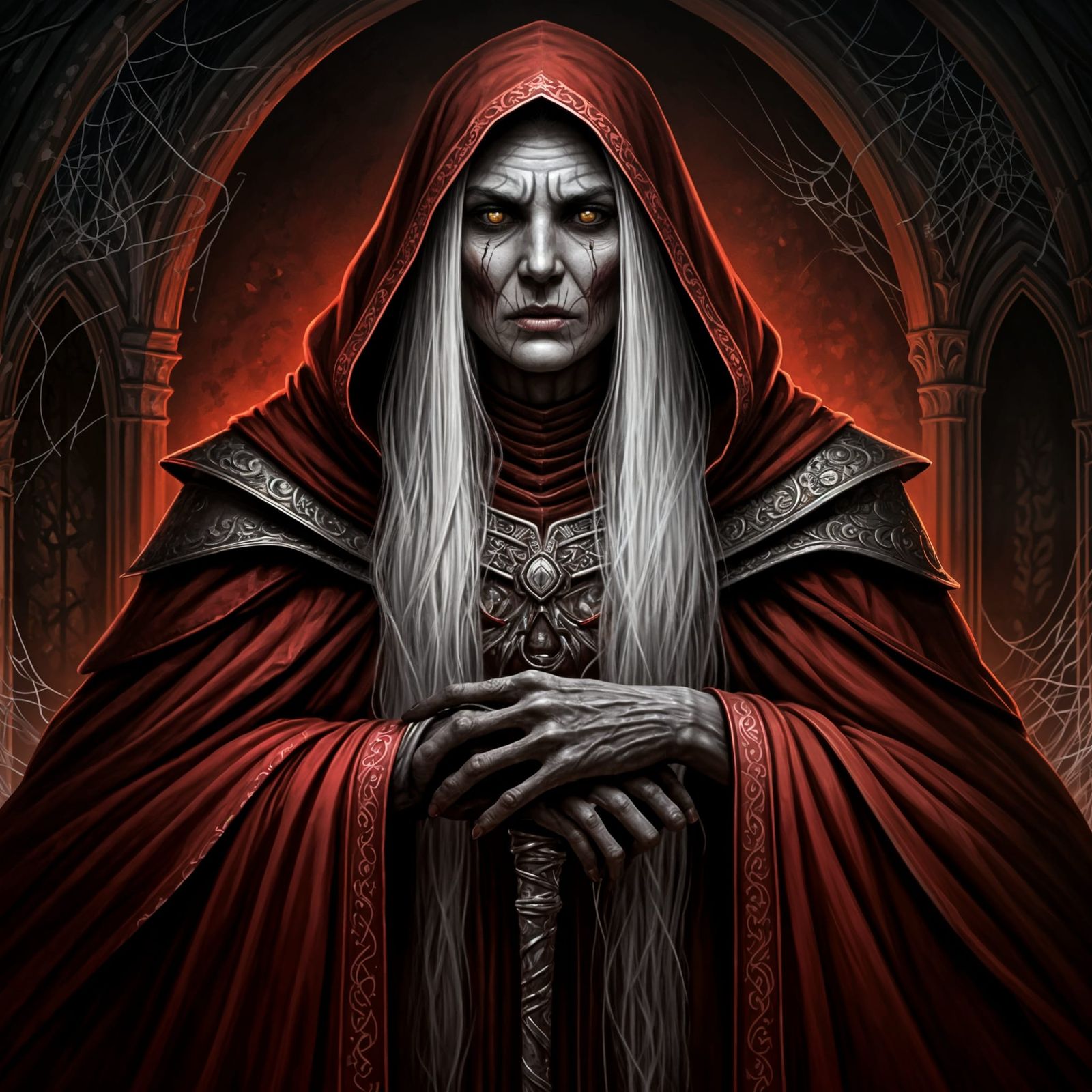 Dark Fantasy Portrait of Forgotten Drow Goddess