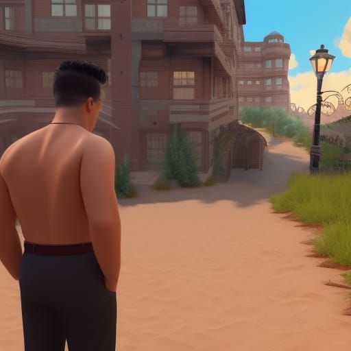 Joey Tribbiani in 3D Game Cinematic Style