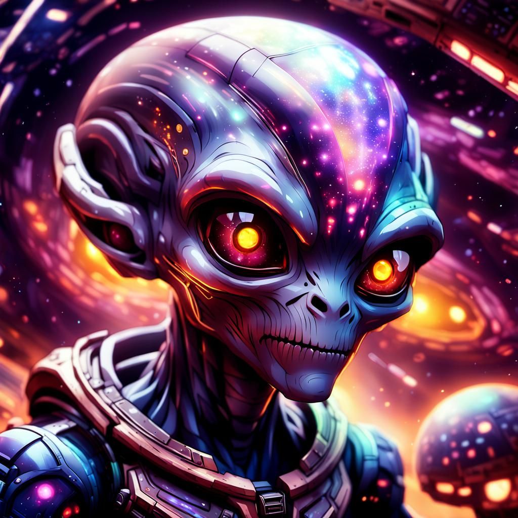 Abandoned Spaceship in Deep Space: Anime Concept Art