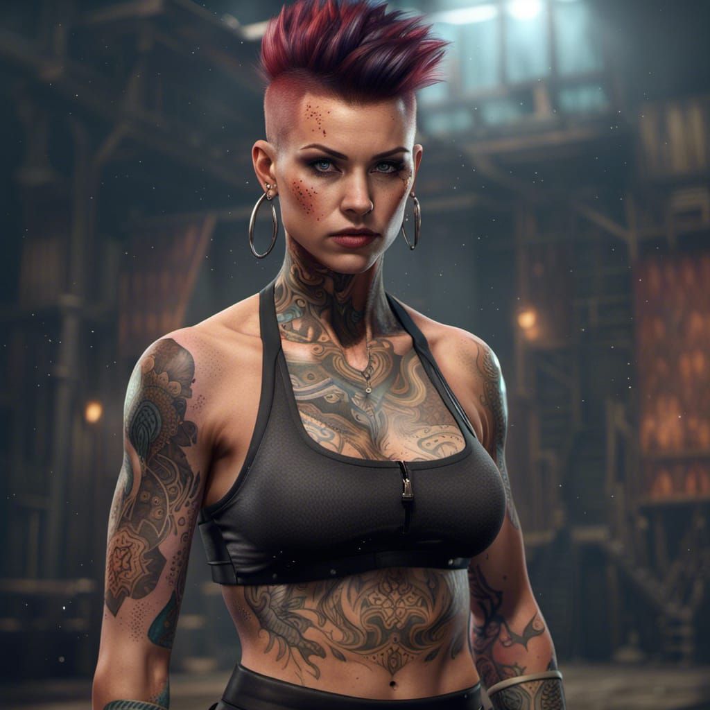 Punk Rock Boxer in Detailed Matte Painting