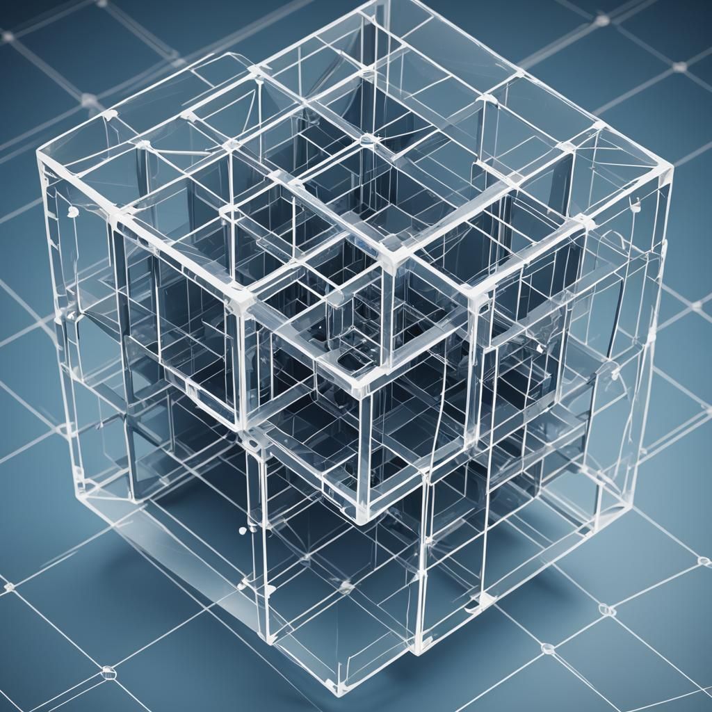Hypercube Tesseract in Digital Art Style