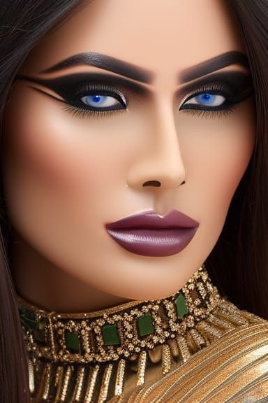 Detailed Reptilian Humanoid with Green Scales and Blue Eyes