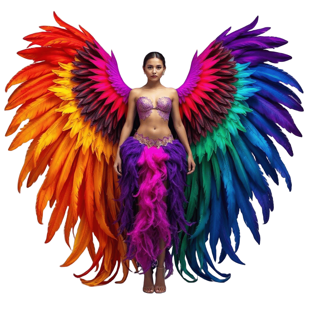 Bird Goddess Emerges from Feathers