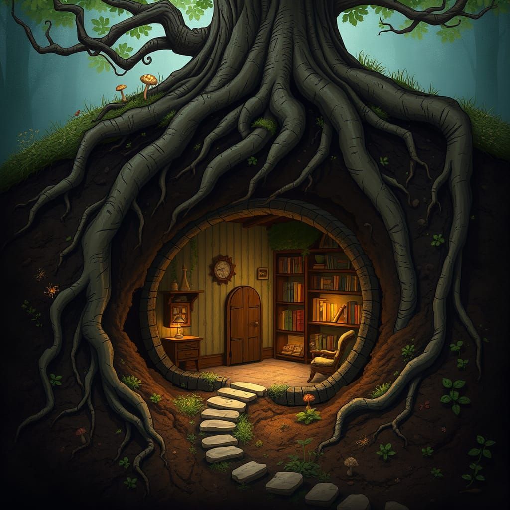 Storybook Underground Abode in Earthy Tones