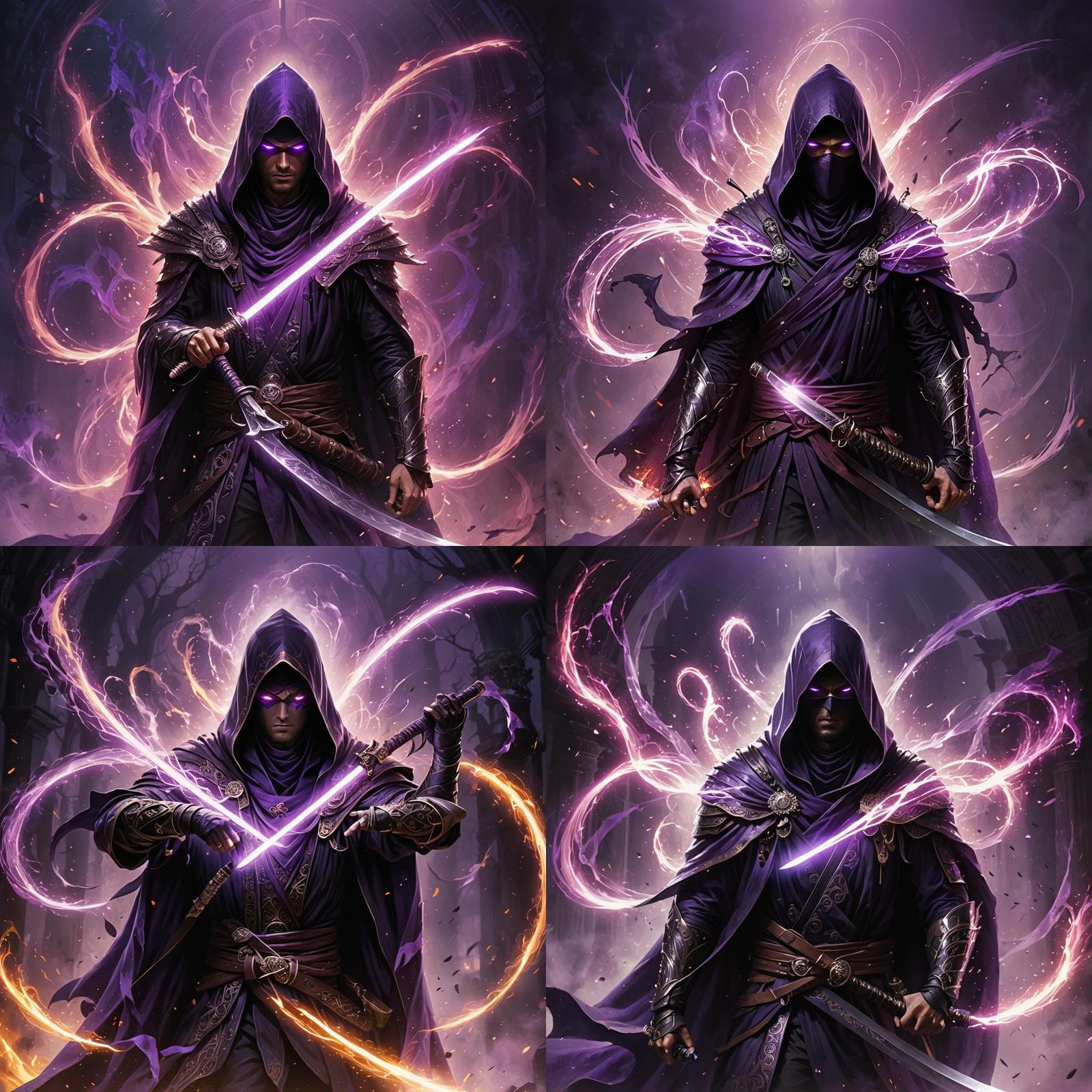 Mystical Assassin with Ethereal Aura in Fantasy Art