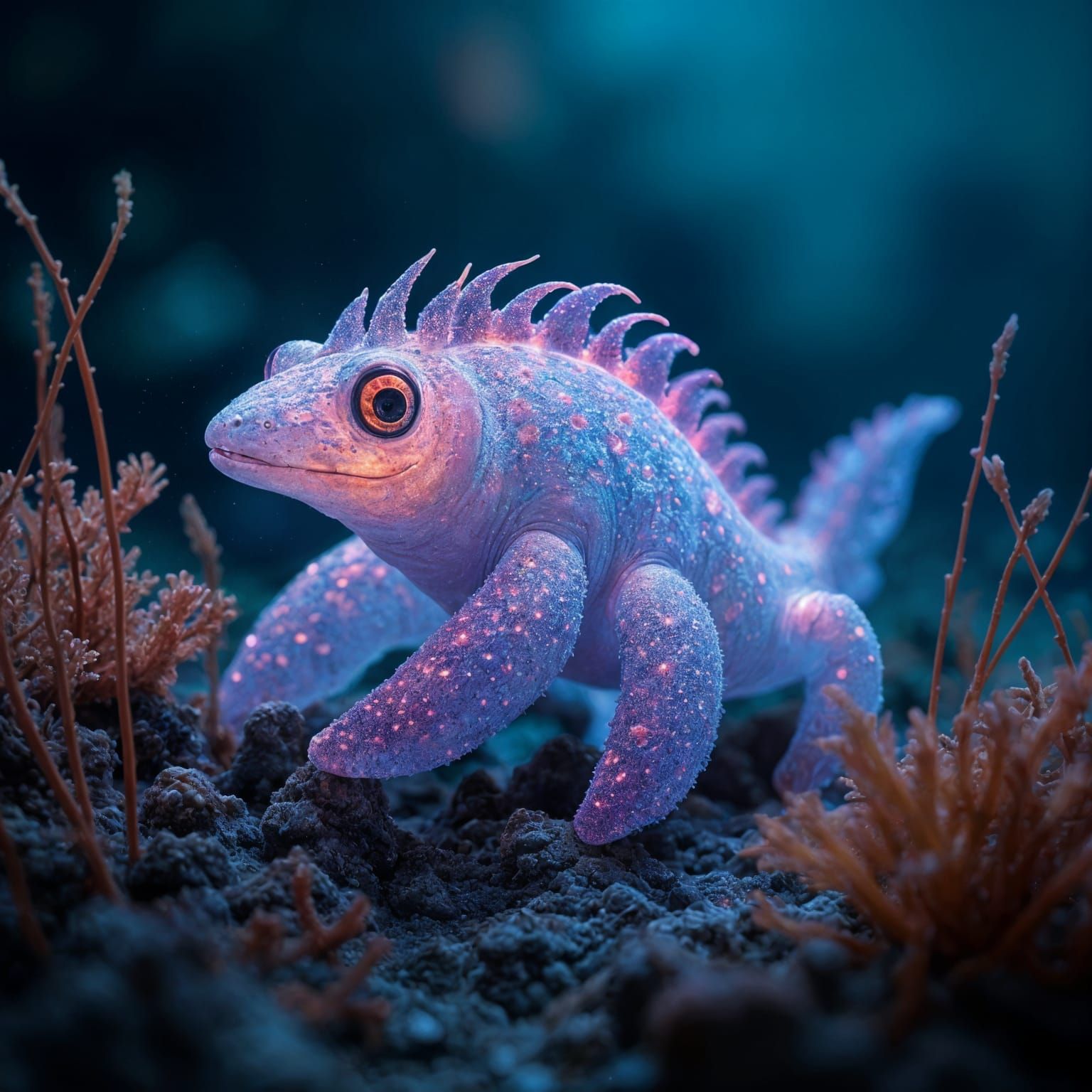 Vibrant Underwater World with Glowing Sea Creature