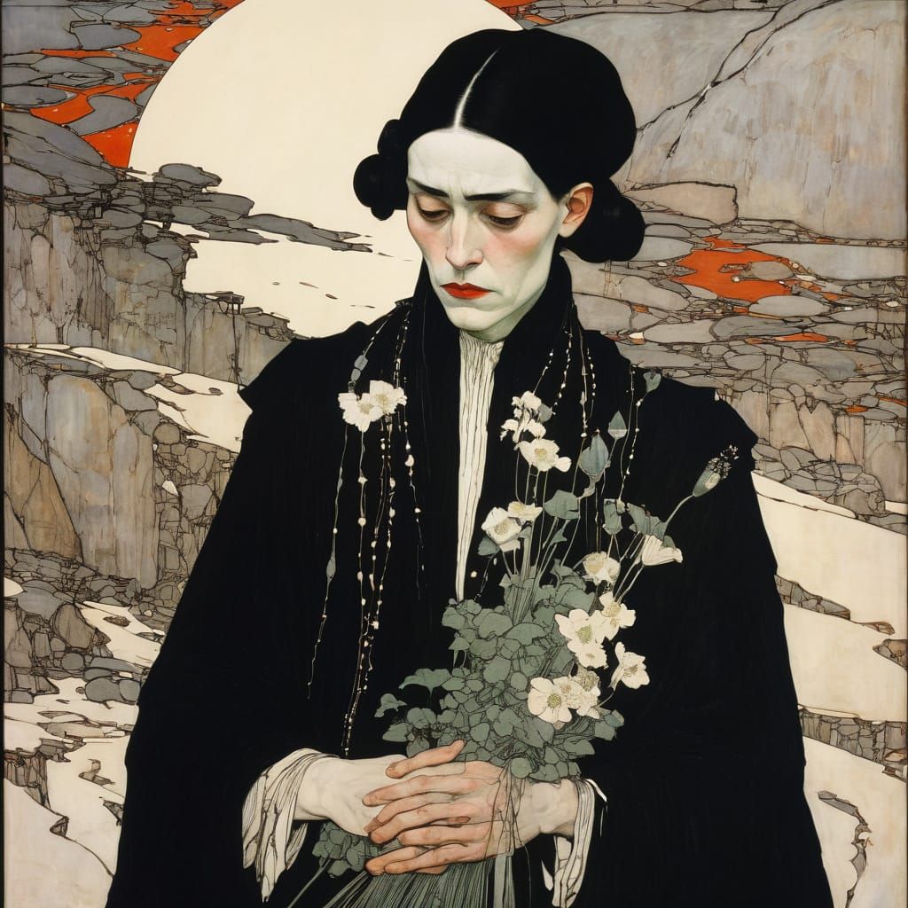 Magical Mother and Child Painting in Fairytale Style