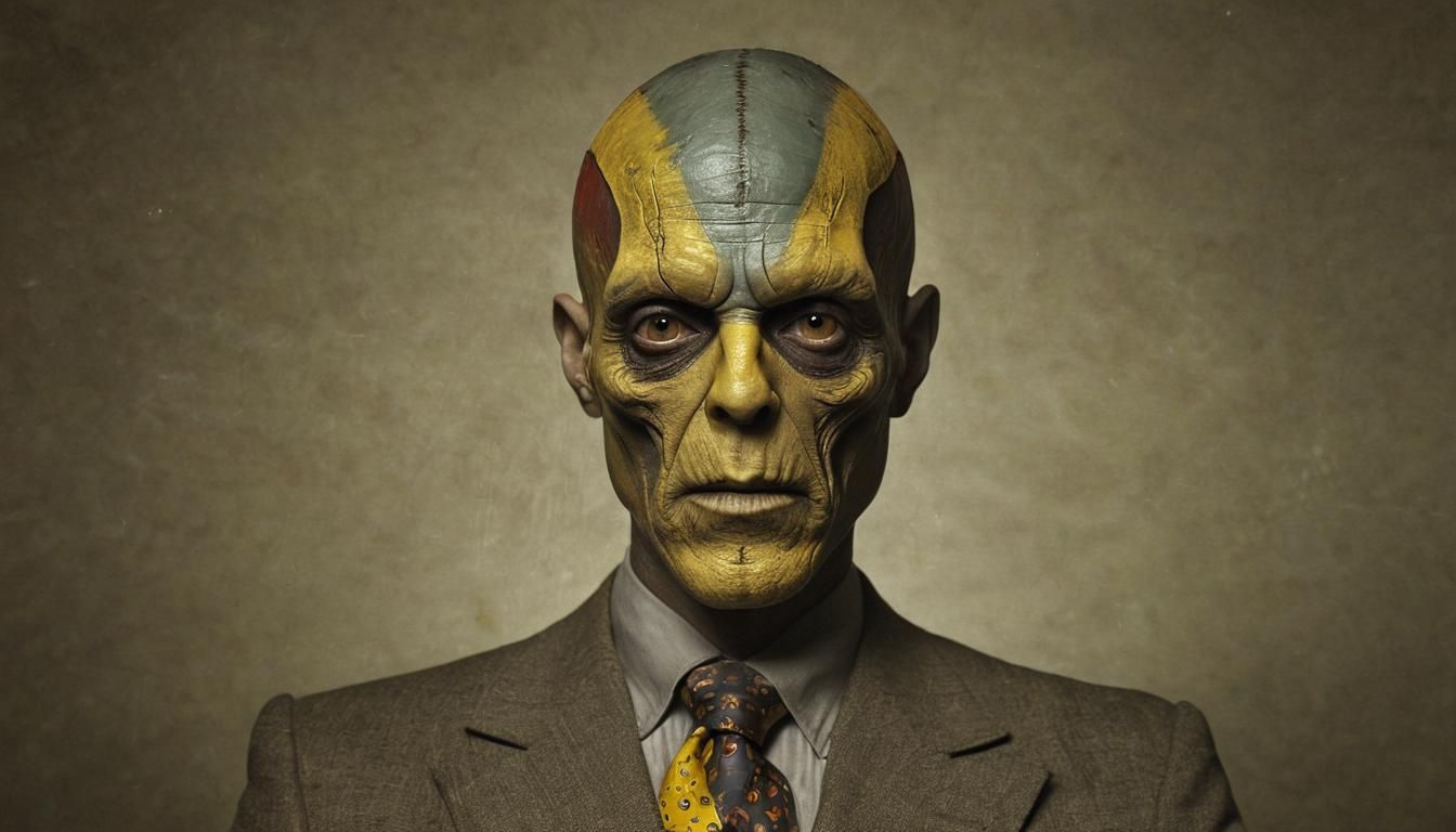 Grotesque Figure in Heavenly Light: Daguerreotype Photograph...