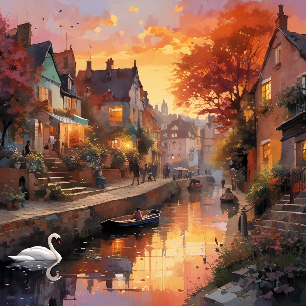 Pure Romantic At The Old City River