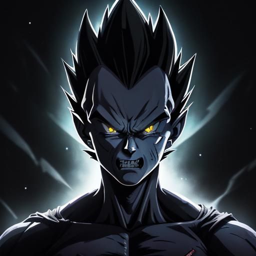 Scary Vegeta Illustration in Futuristic Style