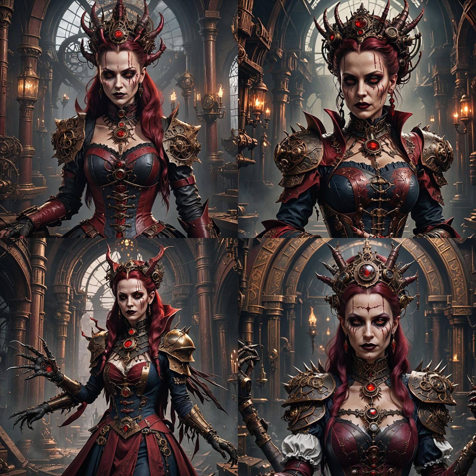 Steampunk Vampire Queen with Cybernetic Claws
