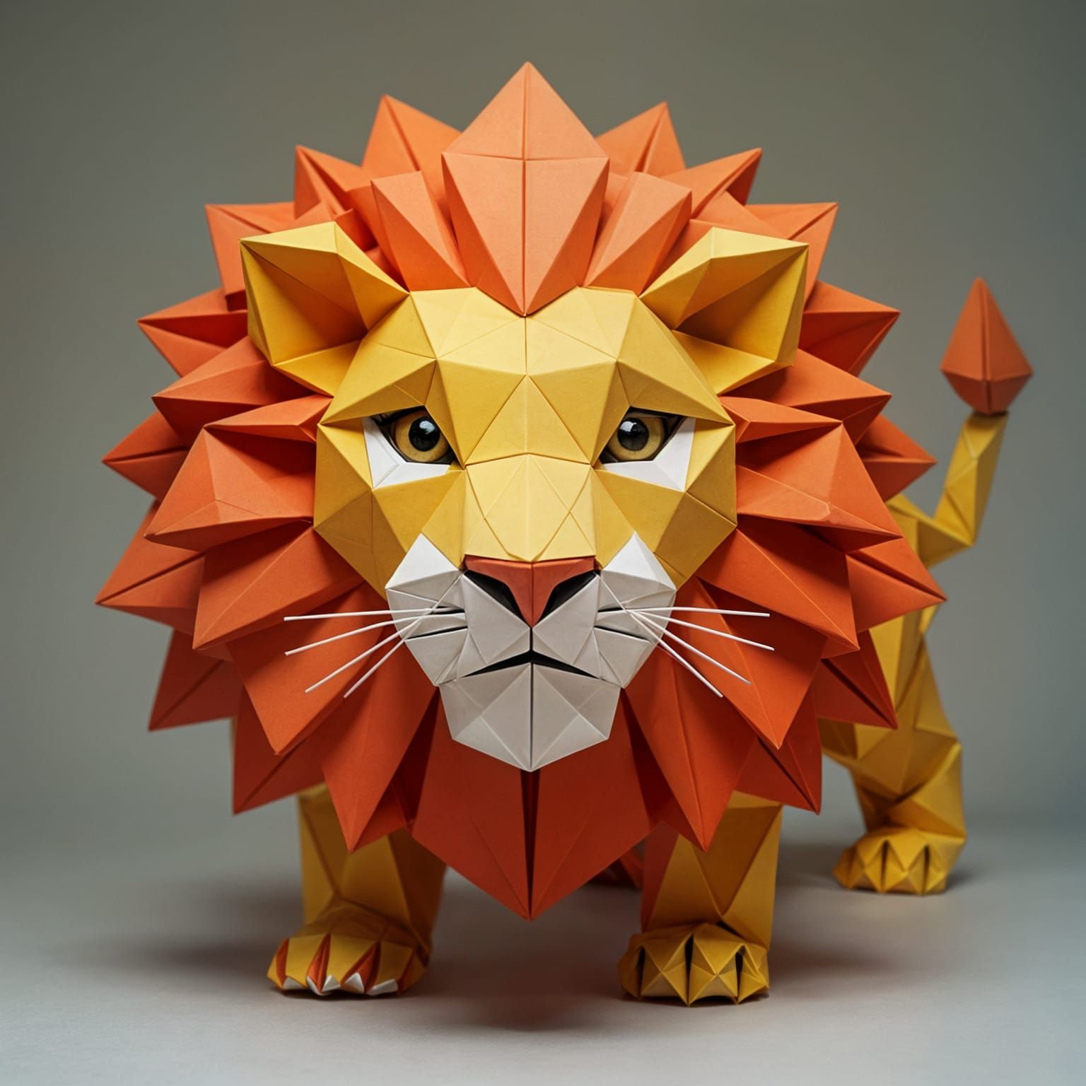 Origami Lion: Geometric Paper Art