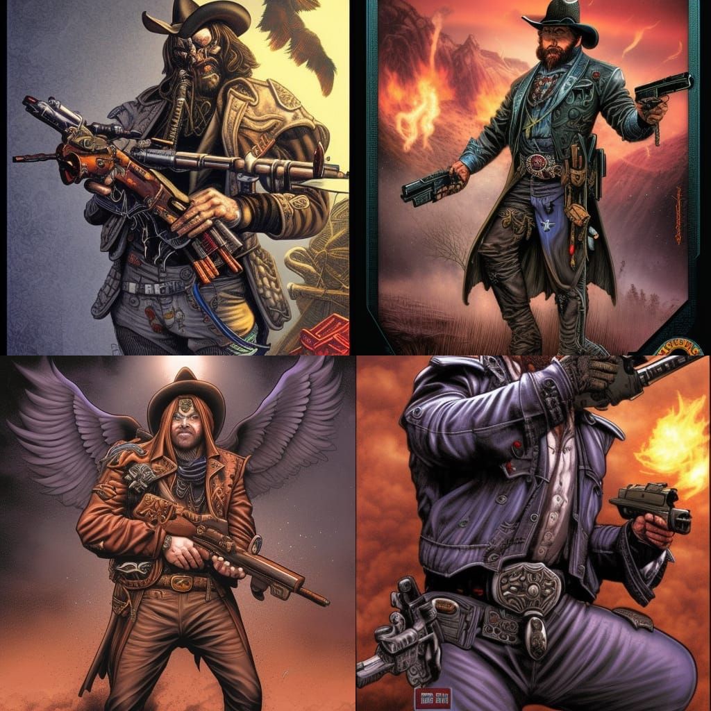 Arcane Cowboy with Mystical Guns: Comic Book Art