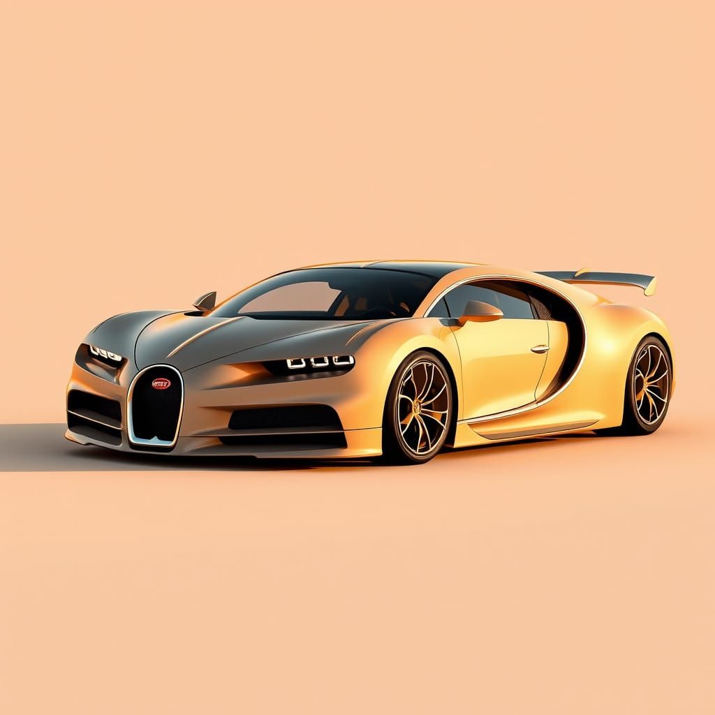 Bugatti Chiron in Warm Beige, Futuristic Luxury