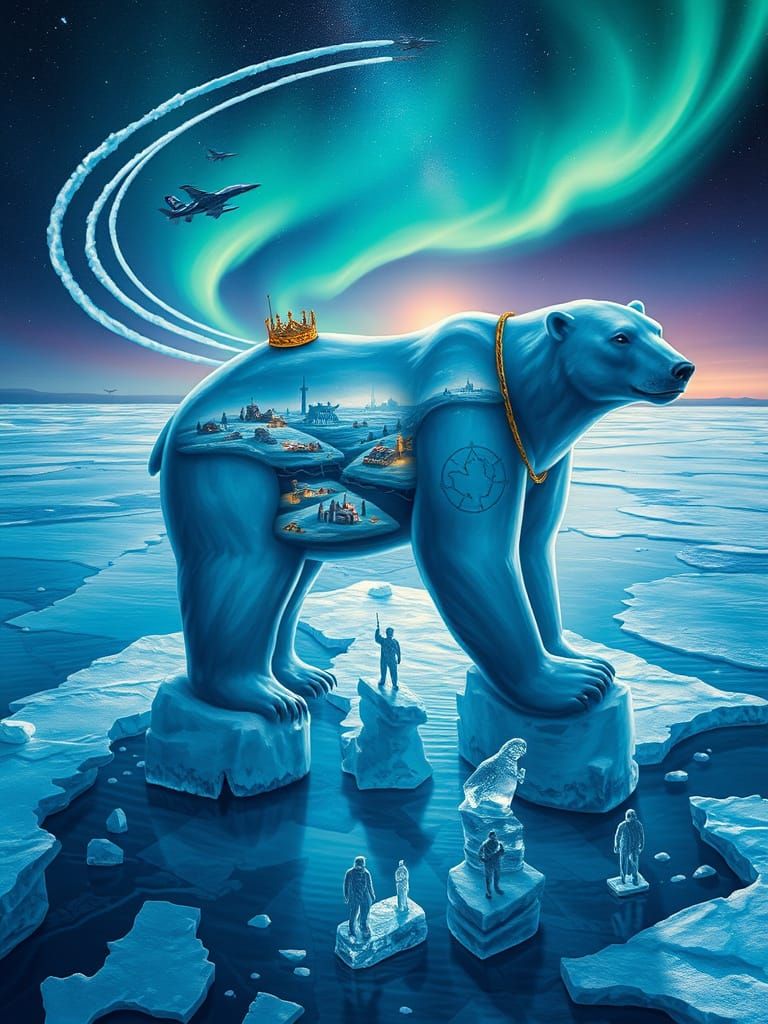 Surrealist Fortress of the Northern Lights