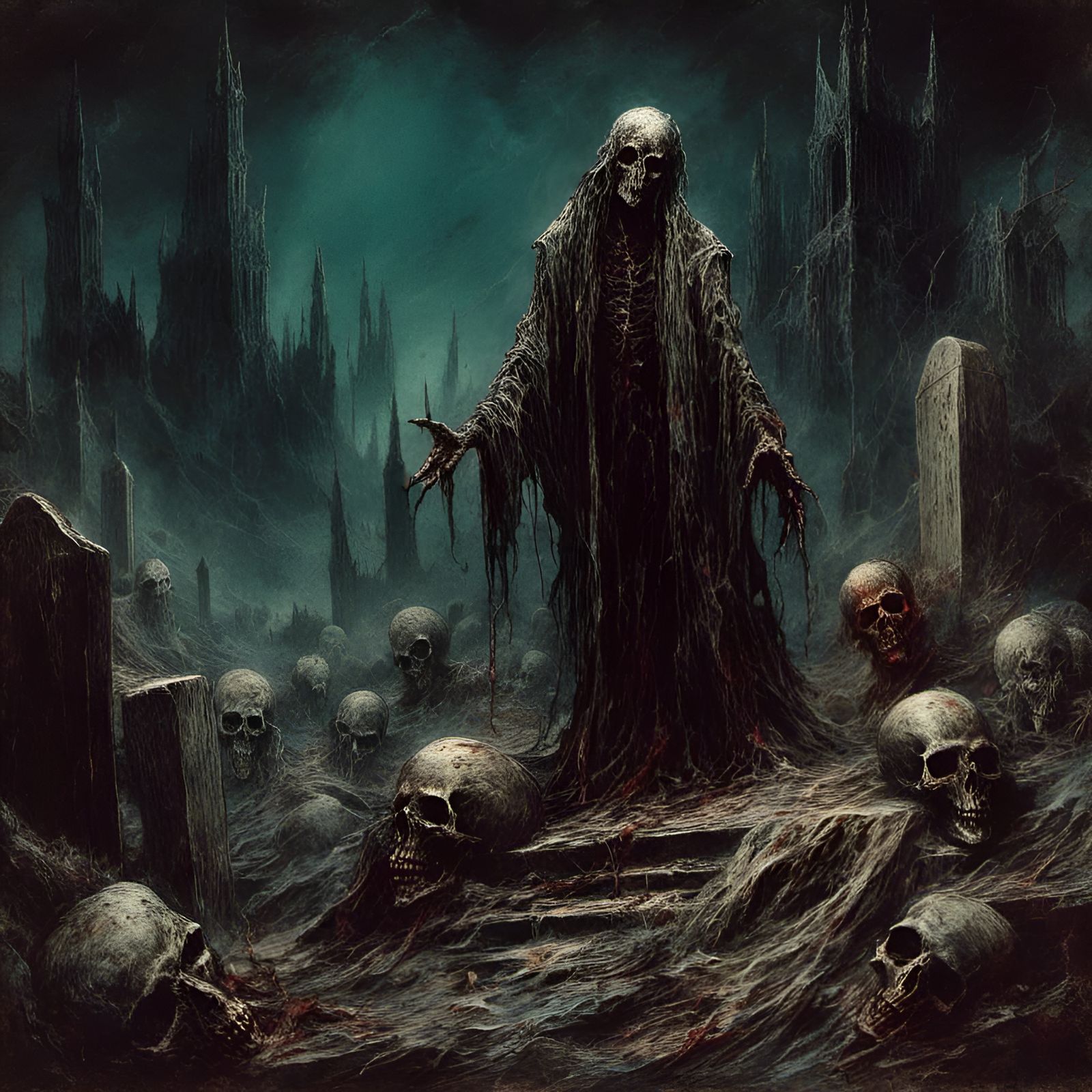 Death By Rock And Roll Tombstone in Creepy Magazine Style