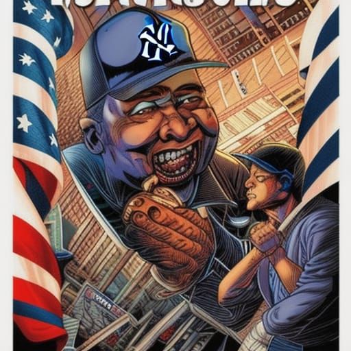 NY Yankees in Modern Comic Book Art Style