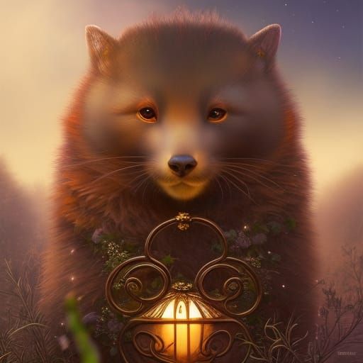 Adorable Otter Portrait in Watercolor Style