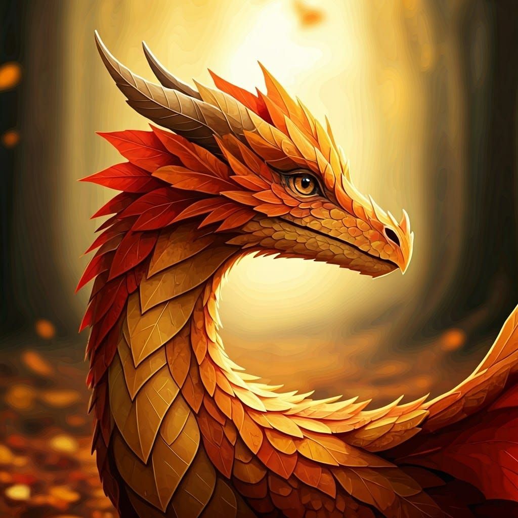 Autumn Princess with Leaf Dragon Portrait