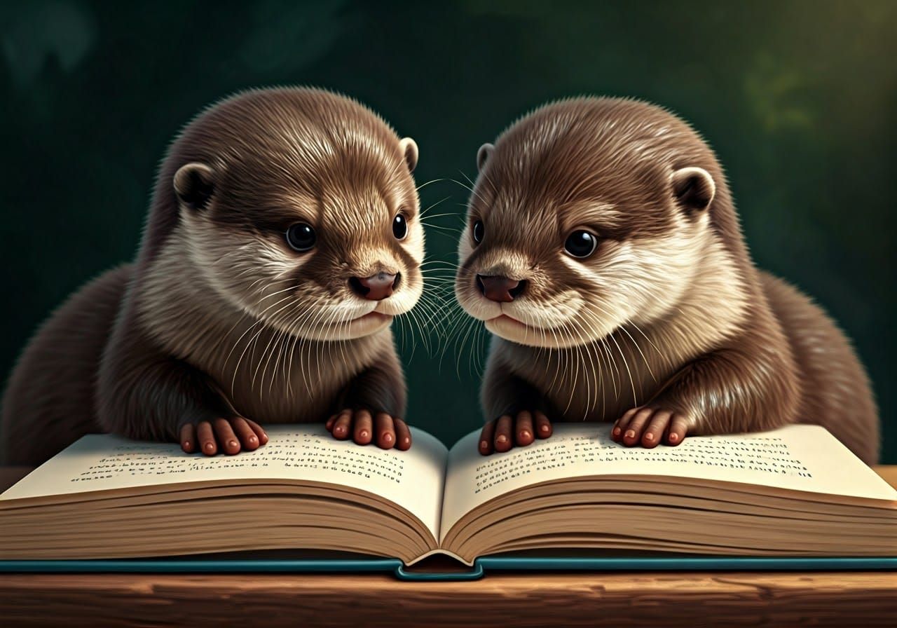 Baby Otters Discover the Joy of Reading