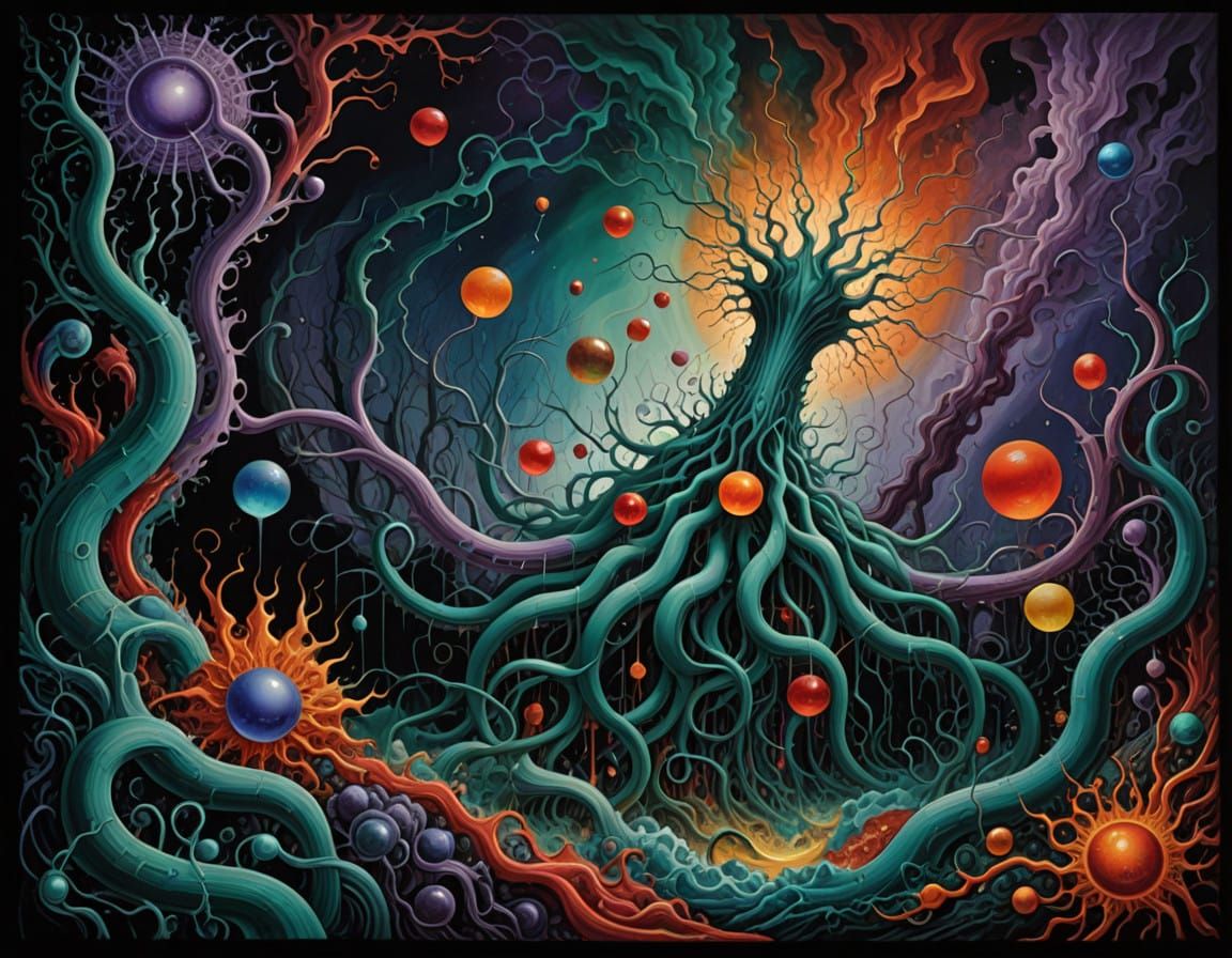 Ethereal Surrealist Dreamscape in Oil Painting