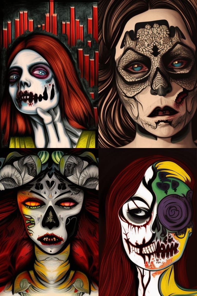 Brutalism Meets Gothic Art: Zombiecore in Complementary Colo...