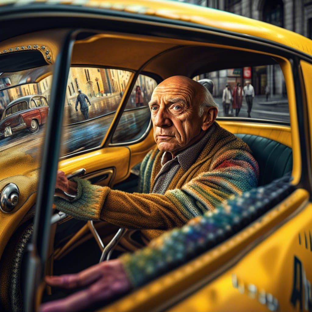 Picasso as Taxi Driver: Hyperrealistic Portrait