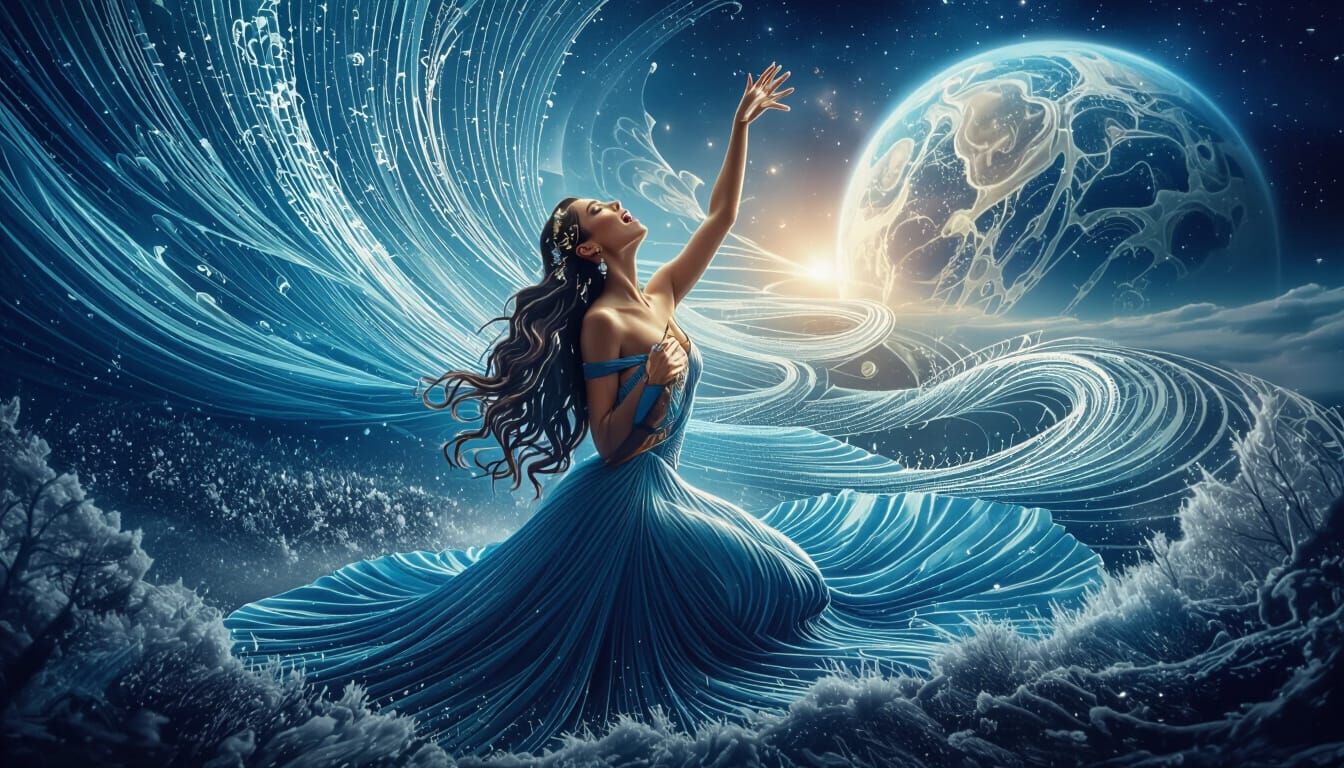 The Fifth Element Diva in Blue Gown