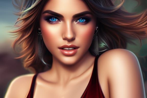 Beautiful Woman Portrait with Intricate Jewelry